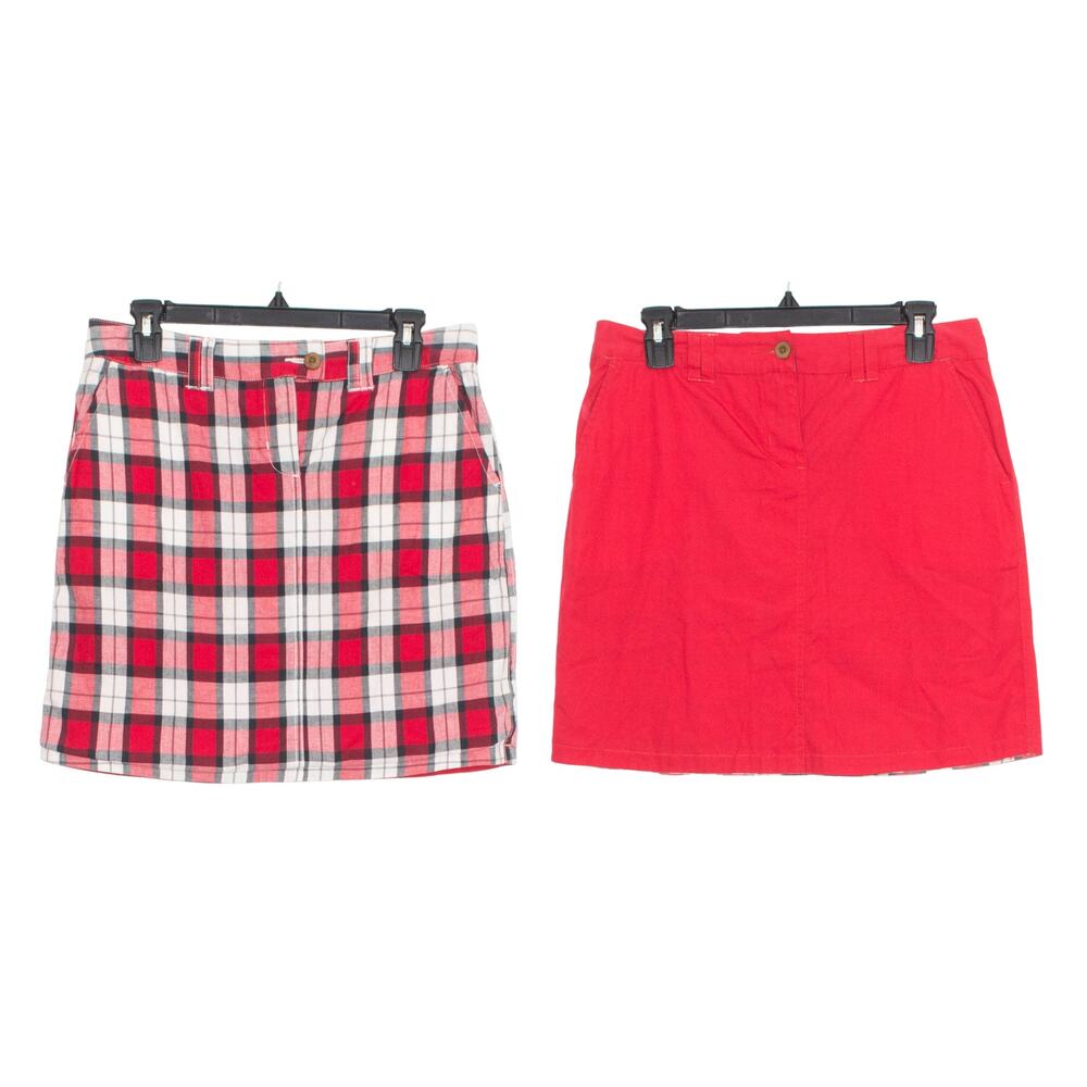 NWT Olde School Skirt Reversible Y2K Preppy Coquette 90s Skater Mini Plaid Red 8